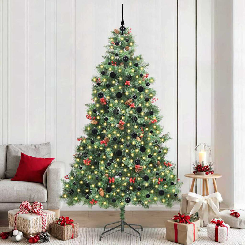 Artificial Christmas Tree 240 cm PVC and Metal, Black