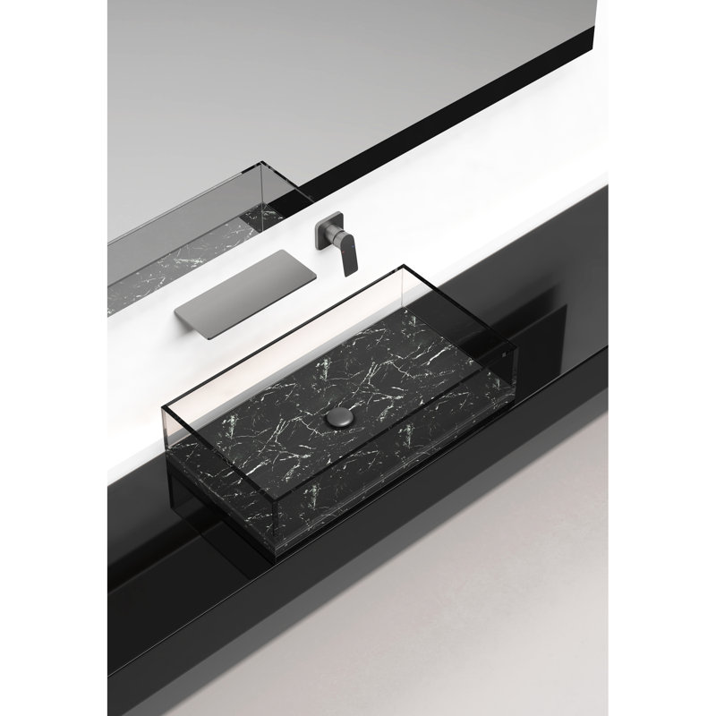 Waterfall Bathroom Sink Tap In Gunmetal - Brass, Single, , 12.15In Depth, 4.91In Width, 15.62In Height, 11.95Lb Faucet Single Handle To Adjust Temp & Flow, Wall Mounted,