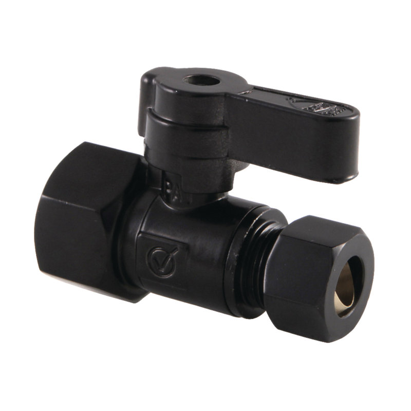 Valve d'arrêt droite Comp, Noir mat
