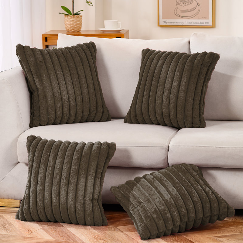 Housses de coussin Deconov, 18 po x 18 po, Café noir, Housse de coussin seulement - sans coussin