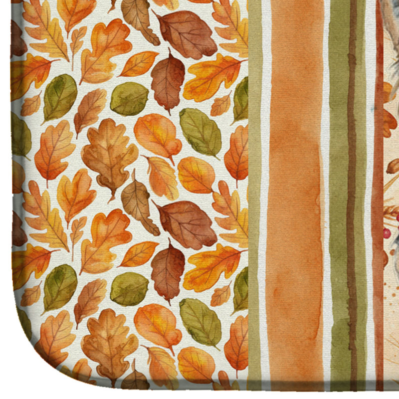 Border Terrier Heirloom Fall Dish Drying Mat