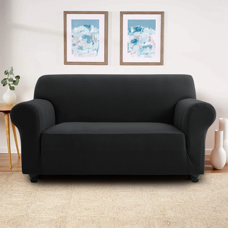 High Quality Stretchable Spandex Sofa Cover , 2 Seater, Black