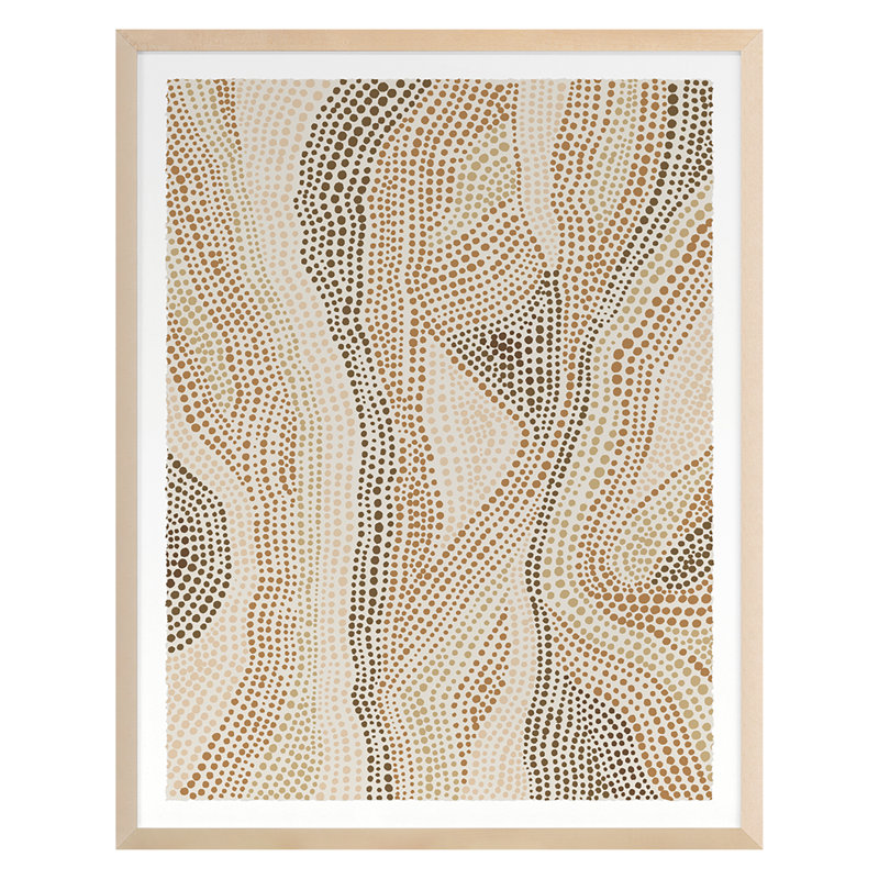 Dot Pattern 6 In Clay Tones Print by Marie Lawyer, 38" H x 30" W x 2" D, Maple