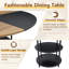 Stylish Wood and Metal Dining Set with Double-Layer Storage-104919533