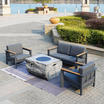 Ensemble de patio complet 4 pièces avec coussins