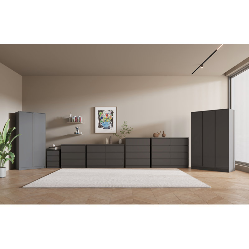 Braunstein 2 Door Wardrobe, Grey