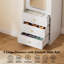 Armoire-penderie de 15,75 po de hauteur avec miroir et lumières DEL, économiseur d'espace, 3 tiroirs, tringle suspendue et tablettes réglables, porte latérale droite et blanche