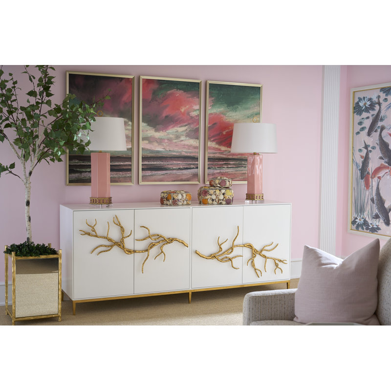 Miriam Table Lamp, Coral/Gold