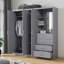Kimberley 3 Door 4 Drawer Combi Fitment Wardrobe-120612139