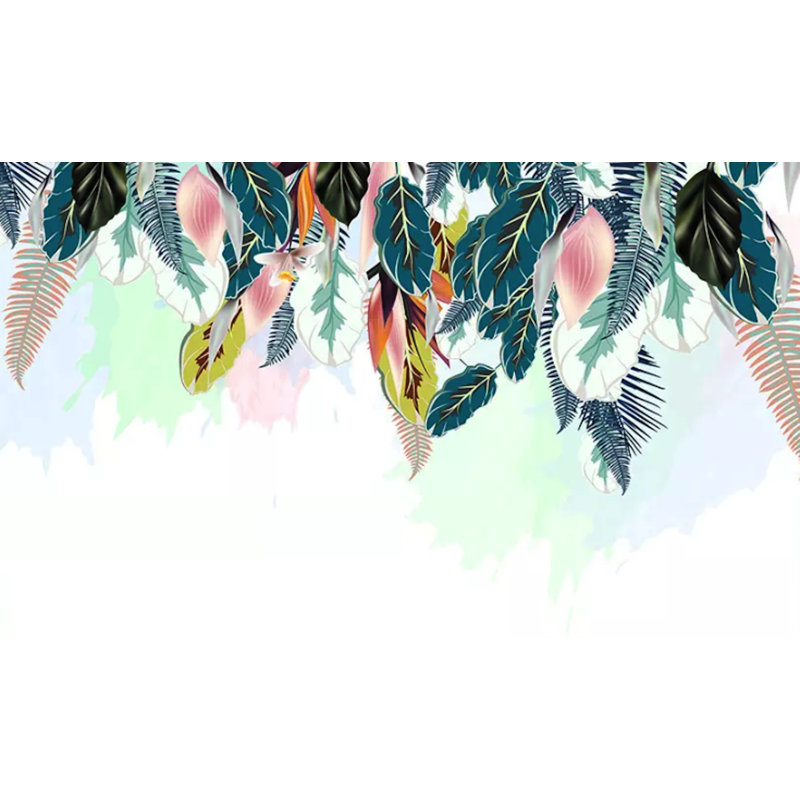 Papier peint texturé avec feuilles de bananier, l 204 po x L 114 po