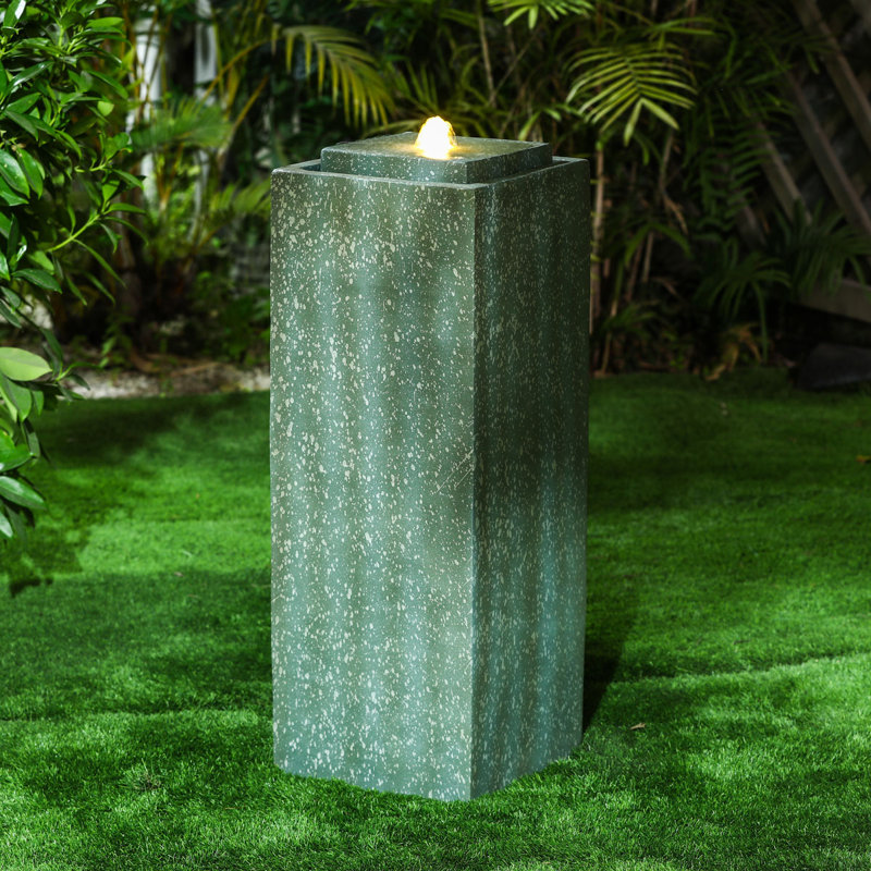 Fiber Glass Pillar Fountain with Light