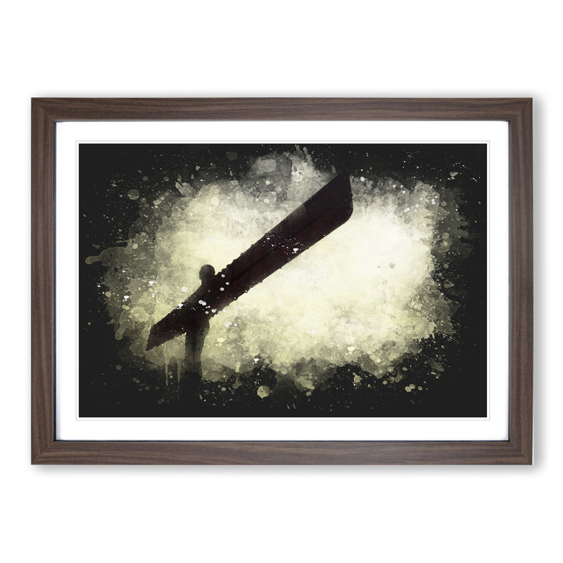 Angel of the North in Newcastle Vol.4 Paint Splash - Picture Frame Graphic Art, 65cm H x 90cm W x 2cm D, Walnut