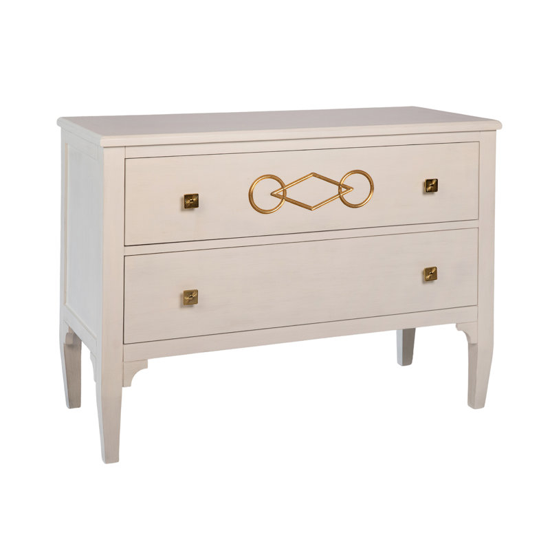Zion Solid Wood 2 - Drawer Accent Chest, Antique White