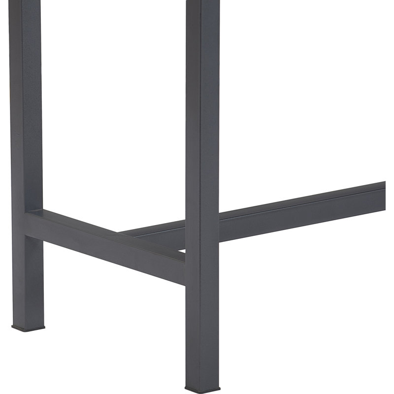 Light Oak and Black Metal Console Table with Storage