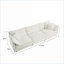 Canapé modulaire en L modulaire avec repose-pieds réversible pour cinéma maison, chenille blanc neige | Blanc | Chenille