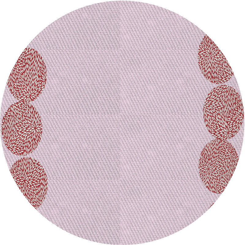 Tapis mauve/brun à motifs légers, Rond 5 pi