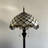 Shella Tiffany Floor Lamp Beige Stained Glass Crystal Beans Metal Base LED Bulbs Included 16"W*16"D*64"H