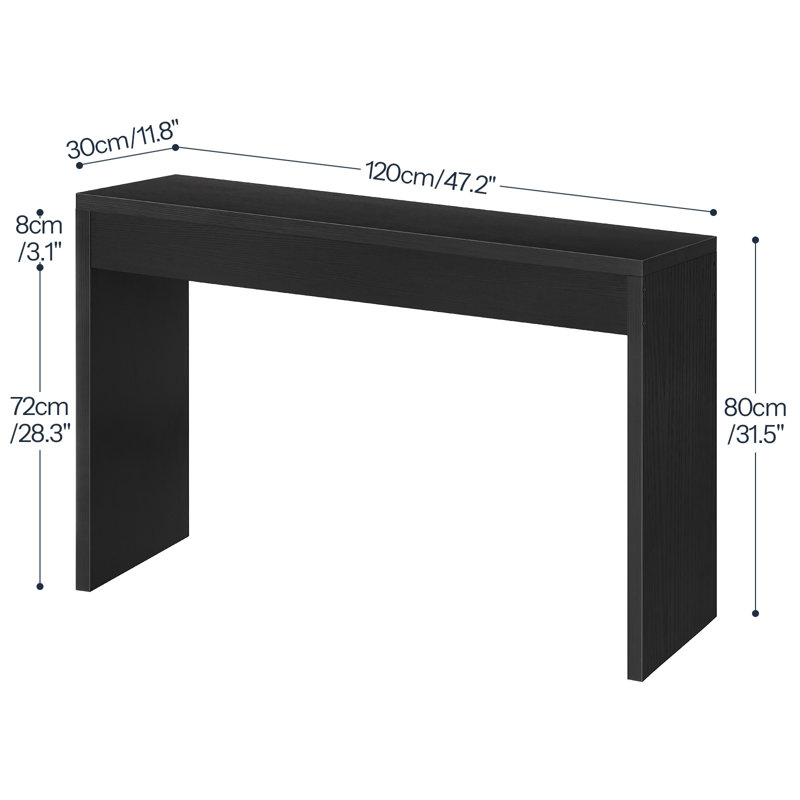 Nooriyah 47.2" Narrow Console Table  Hallway Foyer Table, Black