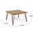 Outdoor Wood Coffee Table With Metal Frame - 32.54"X32.54"X17.94", 22.2Lb, Glow Backyard & Metal, 32.5"X32.5"X18", Glisten