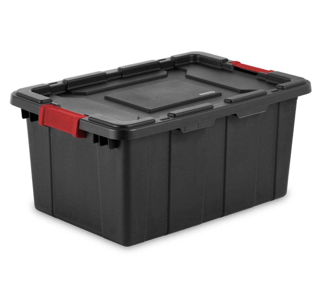 Sterilite Durable Rugged Industrial Tote with Red Latches Sterilite Pack 