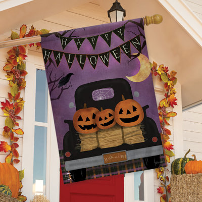 Drapeau d'Halloween camion primitif