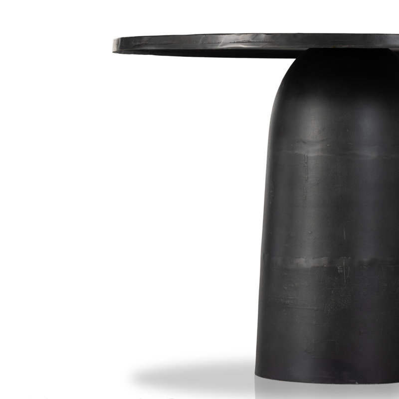 Basil Outdoor Round Dining Table, Black
