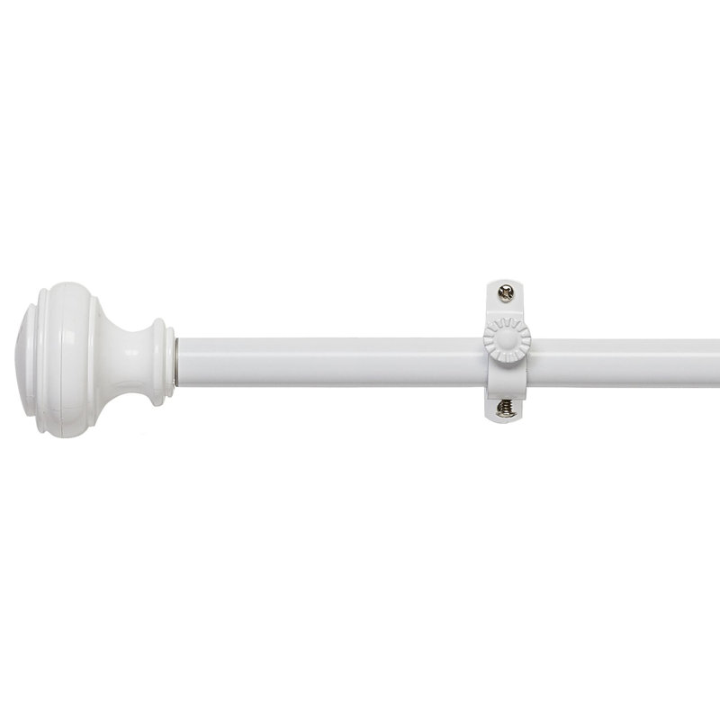 Gillon Single Curtain Pole, 1" H x 120" W x 1" D, Black
