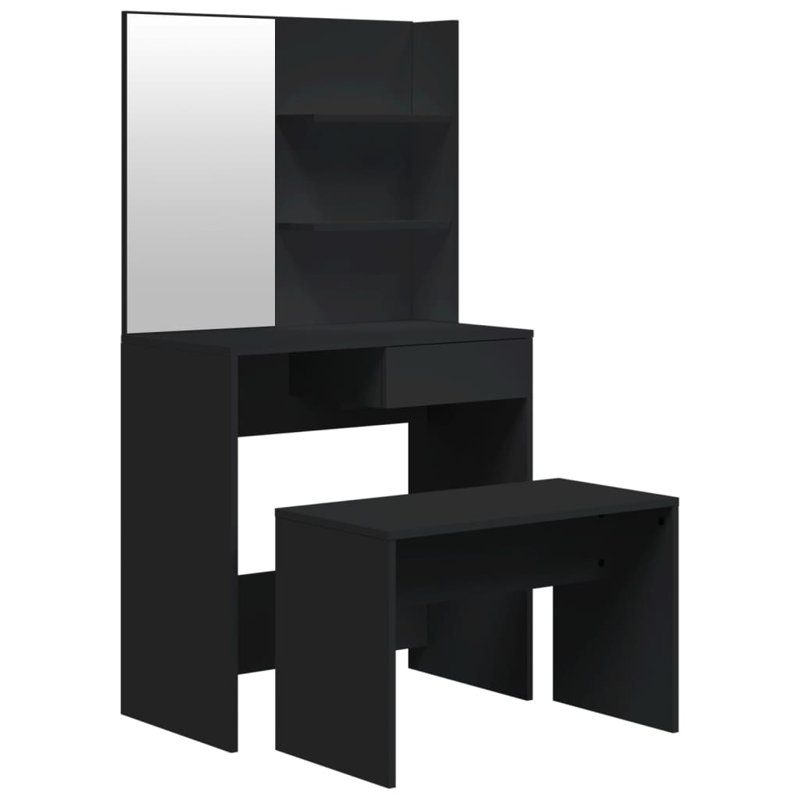 Kliment Dressing Table with Mirror, Black