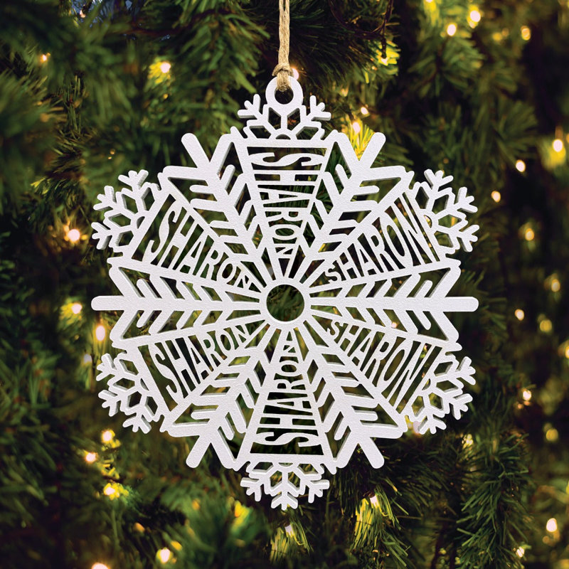Personalized Name Snowflake Wood Ornament, Yes