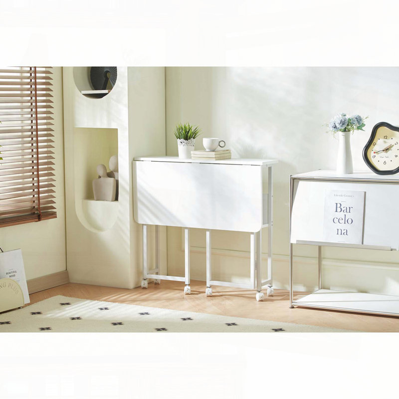 Bureau portable pliable pour petits espaces - Table d'ordinateur pliable de 31,5 po, Blanc