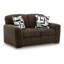 Causeuse Addy avec coussins moelleux, 2 coussins décoratifs, velours côtelé brun 72 po