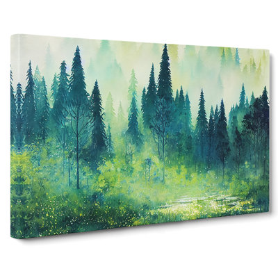 Watercolour Pine Tree Forest Vol.3 - Wrapped Canvas