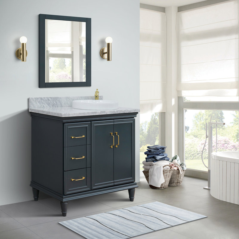 Ensemble de meuble-lavabo simple 37 po Levitt, Gris foncé