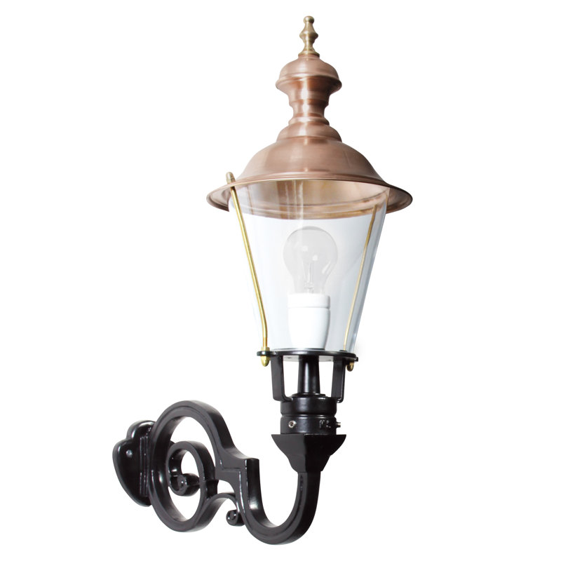Bichir 45cm H Outdoor Wall Lantern, Black/Copper