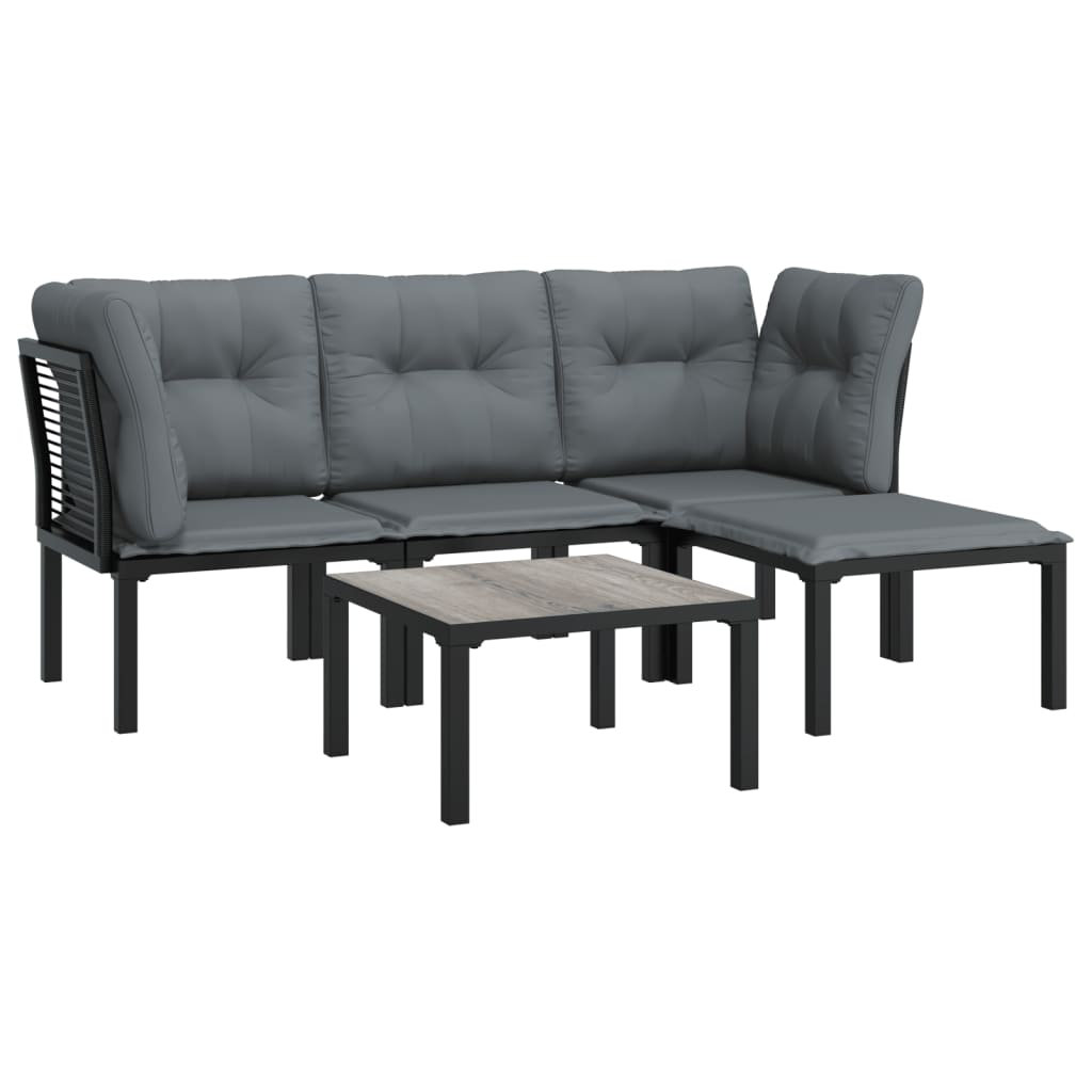 4-Sitzer Lounge-Set Kyriakoula aus Polyrattan mit Polster