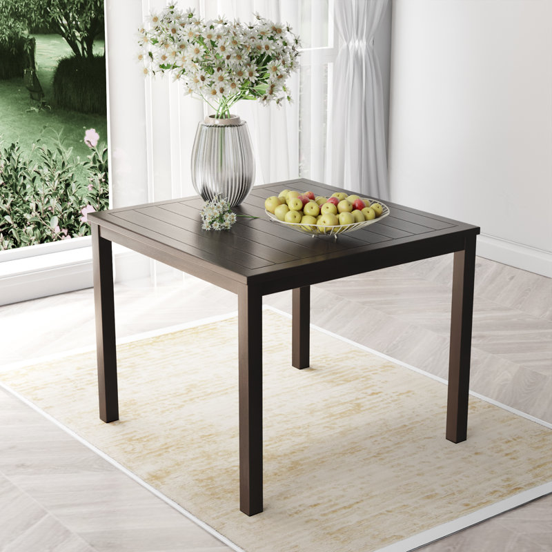 Modern Square Dining Table with Heavy-Duty Steel Frame