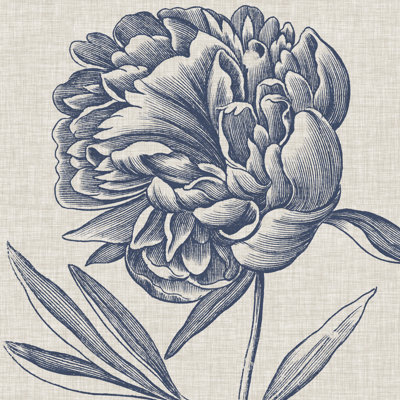 Indigo floral sur lin II