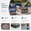 Ensemble de conversation d'extérieur, ensemble de jardin en résine tressée pour 6 personnes, groupe de sièges modulaire avec coussins, mobilier de jardin, mobilier d'extérieur et de terrasse avec tables, bleu marine-287277178