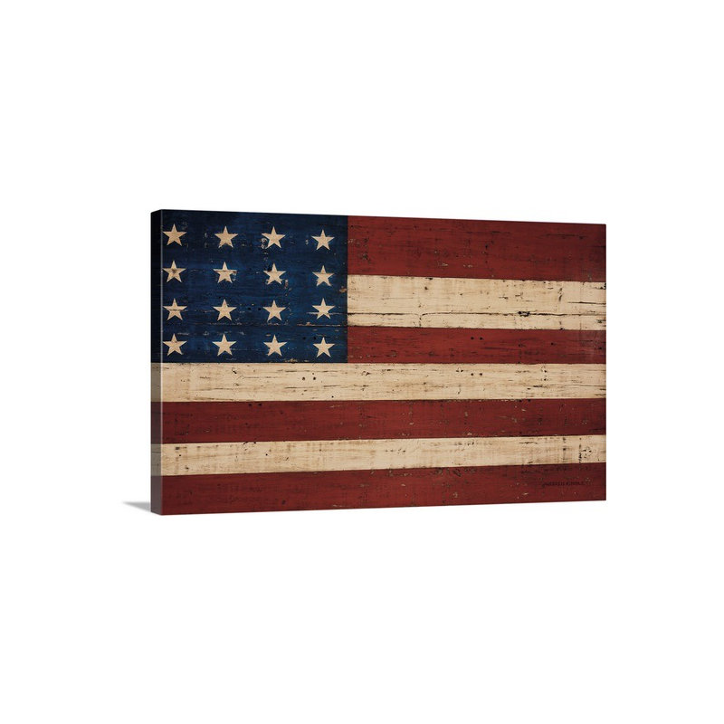 Grand Old Flag - impression d'art graphique, H 12 po x l 18 po x P 1,25 po, Toile