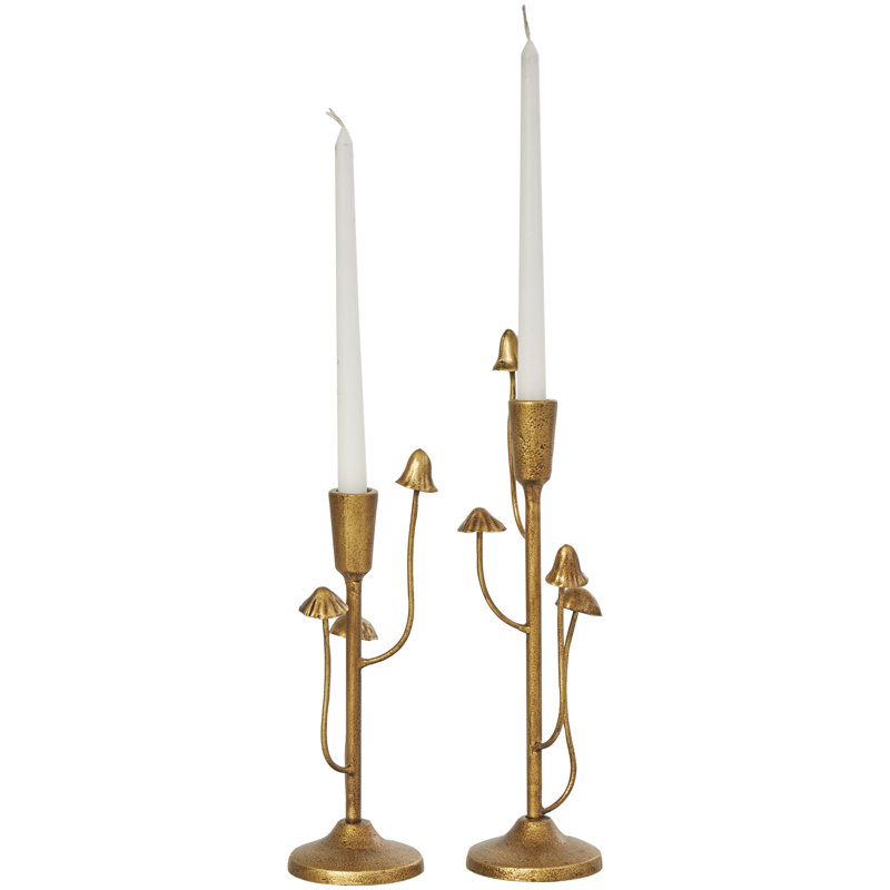 Metal Mushroom Inspired Abstract Decorative Candle Holder