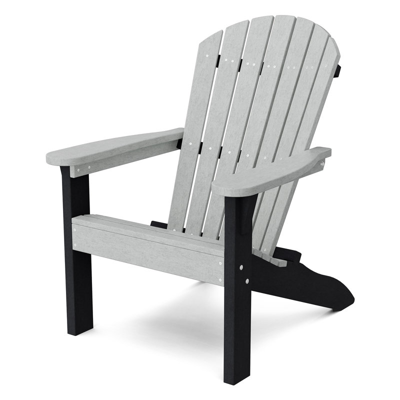 Heritage Outdoor Adirondack Chair, Light Gray/Black