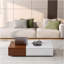 Table basse en noyer de style moderne avec deux espaces de rangement