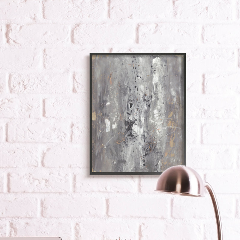 Conception abstraction inspirée de l'ancienne marque gris-brun, H 30 po x l 24 po, Toile tendue