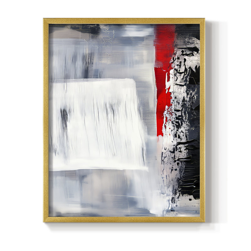 Abstrait, imprimé encadré - prêt à accrocher -, H 10 po x l 8 po, Doré