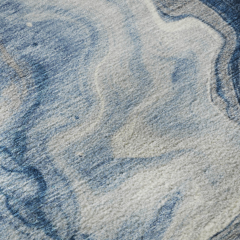 Tapis abstrait lavable à la machine de qualité supérieure Metinaro AMF1706, Rond 8 pi