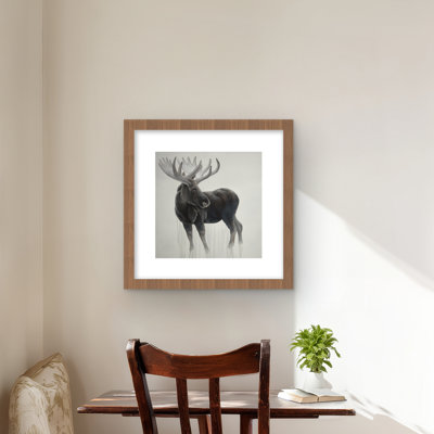 Bull Moose Rustic Brown Framed Matted Print | Home Decor