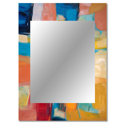 Vibrant Cubist Colourfields - Abstract Collages Decorative Mirror, Modern Wall Mirror, Printed Metal Art