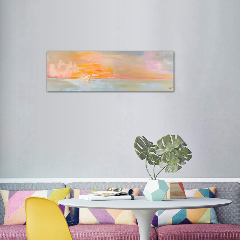 «Sunset II», reproduction panoramique, H 20 po x l 60 po x P 1,5 po, Toile tendue