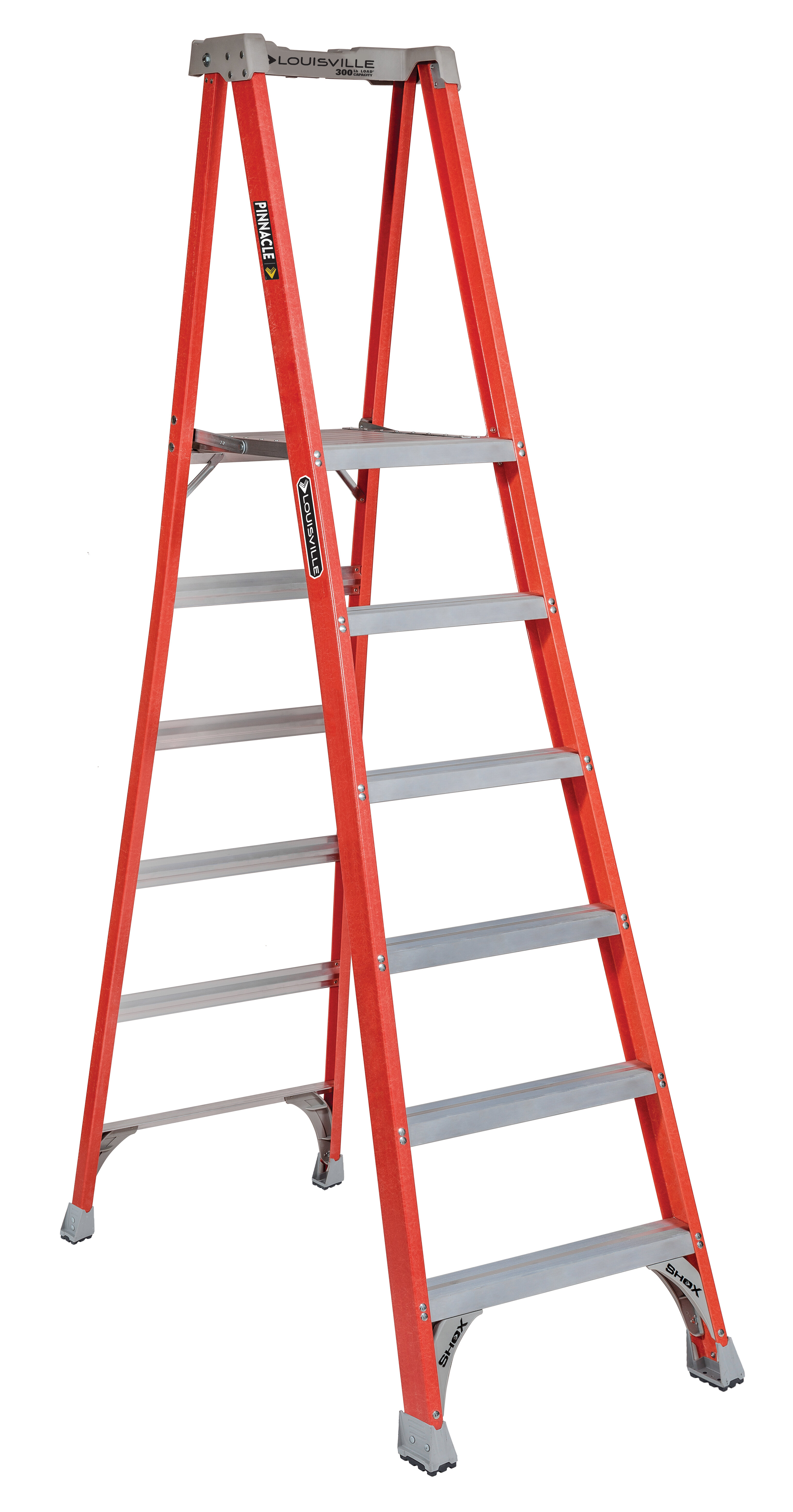 Louisville Ladder 6 Foot Fiberglass Cross Step Ladder With 300 Lb. Capacity, Red