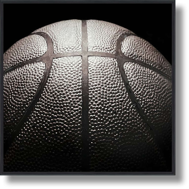 Art mural basketball texturé - 24 po x 24 po - cadre noir